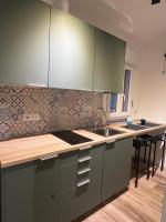 米兰Fiori 3 Apartment的带水槽和台面的厨房