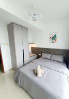 LOVELY 2ROOM SUITE6PAX@SKY CONDO JURU SENTRAL客房内的一张或多张床位