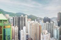 香港景观或在酒店看到的城市景观