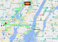 纽瓦克Best Room To Visit NYC-Subway Access的一张带有红色标记的新约克地图