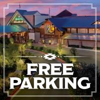 拉斯维加斯Silverton Casino Lodge的建筑物效果图，上面写着“免费停车”