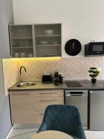 普拉Leone apartments with free parking的一个带水槽和洗碗机的厨房
