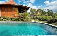 乌布Jagadhita Villas Ubud Bali的房子前面的游泳池