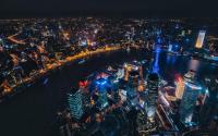 上海景观或在酒店看到的城市景观