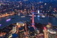 上海景观或在酒店看到的城市景观
