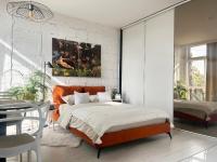Apartament I LOVE PIOTRKOWSKA z wielkim lustrem, balkonem i klimatyzacją客房内的一张或多张床位