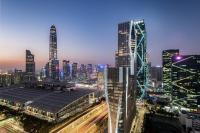 深圳景观或在酒店看到的城市景观