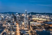 深圳景观或在酒店看到的城市景观