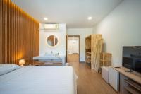 Baan San sook Pool Villa at Nimman客房内的一张或多张床位