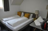 VilligenHotel zum Hirschen的客房内的沙发、枕头和桌子