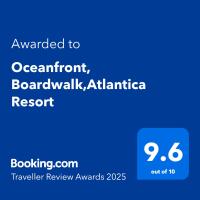 Oceanfront 2BR King Suite Atlantica Resort的证书、奖牌、标识或其他文件