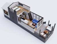 Tiny Home Firepit BBQ Fishing Willow Cabin客房内的一张或多张床位