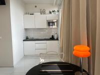 Apartament I LOVE PIOTRKOWSKA z wielkim lustrem, balkonem i klimatyzacją的厨房或小厨房