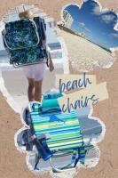 格尔夫海岸The Hangout House Relaxed 4BR Luxury, 3 King Suites, Walk to Beach, Pet Friendly的一位女士带着沙滩椅在沙滩上散步