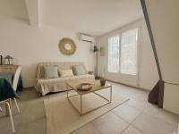 Maison vacances proche de la mer客房内的一张或多张床位