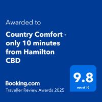 Country Comfort - only 10 minutes from Hamilton CBD的证书、奖牌、标识或其他文件