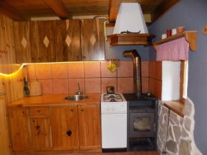 托尔明Holiday Home Na planini的小厨房配有炉灶和水槽