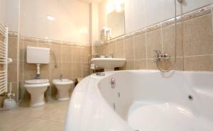 萨拉热窝波斯纳1号酒店的带浴缸、卫生间和盥洗盆的浴室