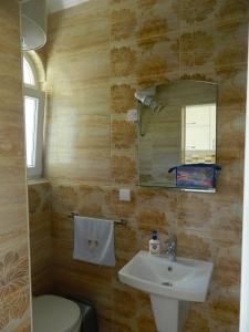 尤塔哈总统别墅公寓的一间带水槽、镜子和卫生间的浴室