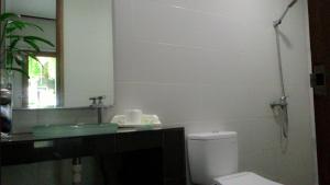 勒吉安库布卡里克酒店的一间带水槽、卫生间和镜子的浴室