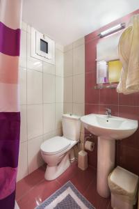 科斯镇Paritsa Hotel的一间带卫生间和水槽的浴室