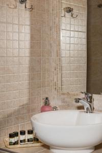阿莫利亚尼岛阿尔克尼特库旅馆的浴室设有白色水槽和镜子