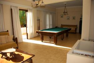 阿吉亚玛丽娜加里尼酒店的客厅配有台球桌