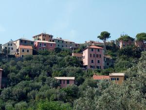 热那亚Villino "Il Rustichetto"的山顶上一群房子