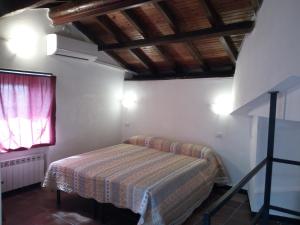 热那亚Villino "Il Rustichetto"的一间带床的卧室,位于带窗户的房间内