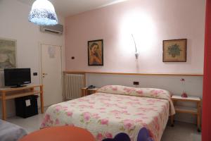 蓬泰代拉伊尔法尔盖托酒店的一间带床和电视的小卧室
