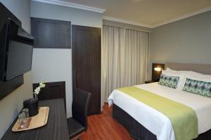 戴维阿兰胡埃斯套房酒店 的配有一张床和一台平面电视的酒店客房