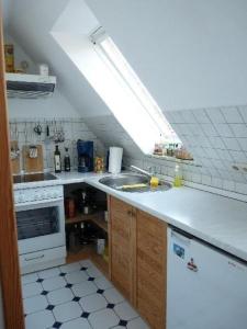 塔廷格Haus-Marla的厨房配有水槽和炉灶