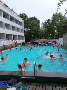 玛丽港司卡达酒店的一群人在游泳池里