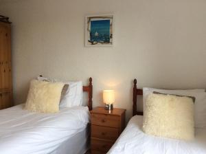 卡罗代尔阿什班克酒店的一间卧室配有两张床和床头灯。