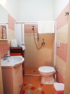 罗戈·格兰德齐亚皮娅乡间别墅酒店的带淋浴、卫生间和盥洗盆的浴室