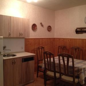 凯斯特海伊加拉布兹公寓的带桌椅的厨房和带水槽的厨房