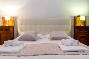 贾迪尼-纳克索斯Apartment Tysandros的一张带两个枕头的大白色床