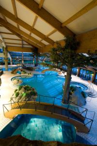 博希尼渤兴生态酒店的享有度假村内大型游泳池的顶部景致