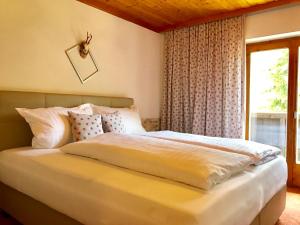 佩特诺伊阿尔贝格施瓦泽阿德勒酒店的一间卧室设有一张大床和窗户