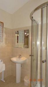 圣马迪拉莫法黛瑟旅馆的一间带水槽和淋浴的浴室