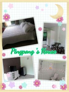 象岛Pingpong 's house Koh chang的卧室和房间相拼图