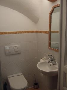 圣保罗-德旺斯Au vallon rouge (Suite double)的一间带水槽和卫生间的小浴室