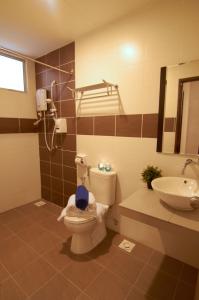 马六甲3 Bedrooms at Lagoon Park Resort的一间带卫生间和水槽的浴室