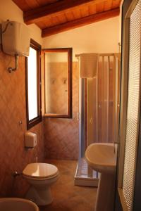 弗卢米尼马焦雷Fighezia的浴室配有卫生间、淋浴和盥洗盆。