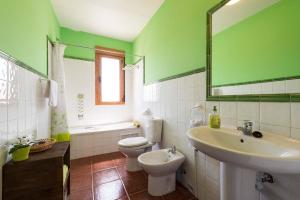 Miguel-IbáñezEl Descanso de los Lares的绿色浴室设有卫生间和水槽