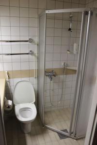 Pälkäne阿皮斯库科酒店的一间带卫生间和淋浴的浴室