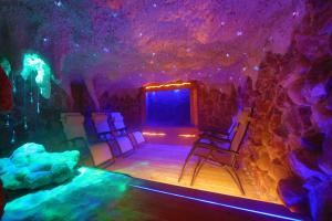 斯维诺乌伊希切北极星酒店的洞穴内带椅子和床的房间