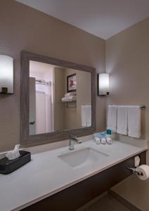 福朋奥斯汀西北智选假日套房酒店 - 四点的一间带水槽和大镜子的浴室