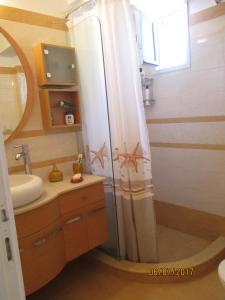 布拉卡Sea shell的带淋浴和盥洗盆的浴室