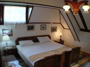 索科矿泉村Apartments M的一间卧室设有一张大床和一个窗户。